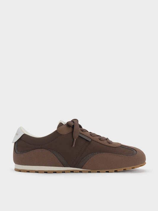 CHARLES & KEITH Best Price | Nylon Contrast-Panel Sneakers - Dark Brown Textured