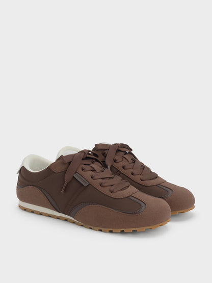 CHARLES & KEITH Best Price | Nylon Contrast-Panel Sneakers - Dark Brown Textured