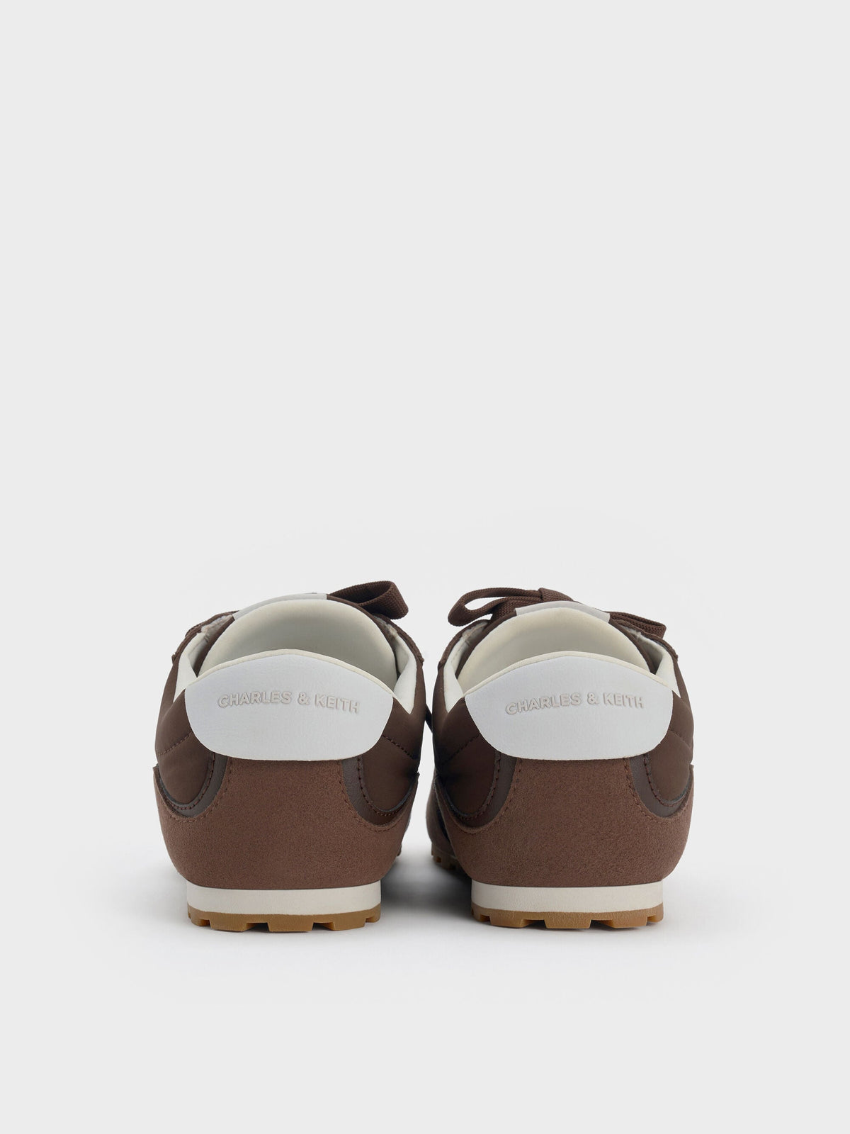 CHARLES & KEITH Best Price | Nylon Contrast-Panel Sneakers - Dark Brown Textured