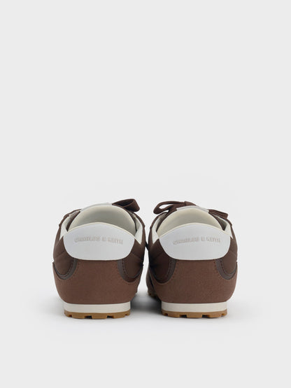 CHARLES & KEITH Best Price | Nylon Contrast-Panel Sneakers - Dark Brown Textured