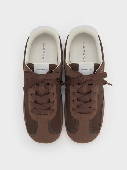 CHARLES & KEITH Best Price | Nylon Contrast-Panel Sneakers - Dark Brown Textured