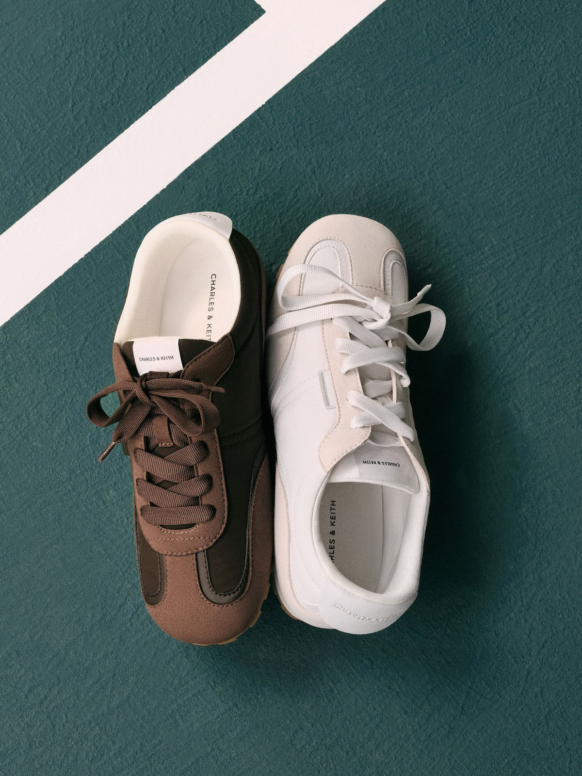 CHARLES & KEITH Best Price | Nylon Contrast-Panel Sneakers - Dark Brown Textured