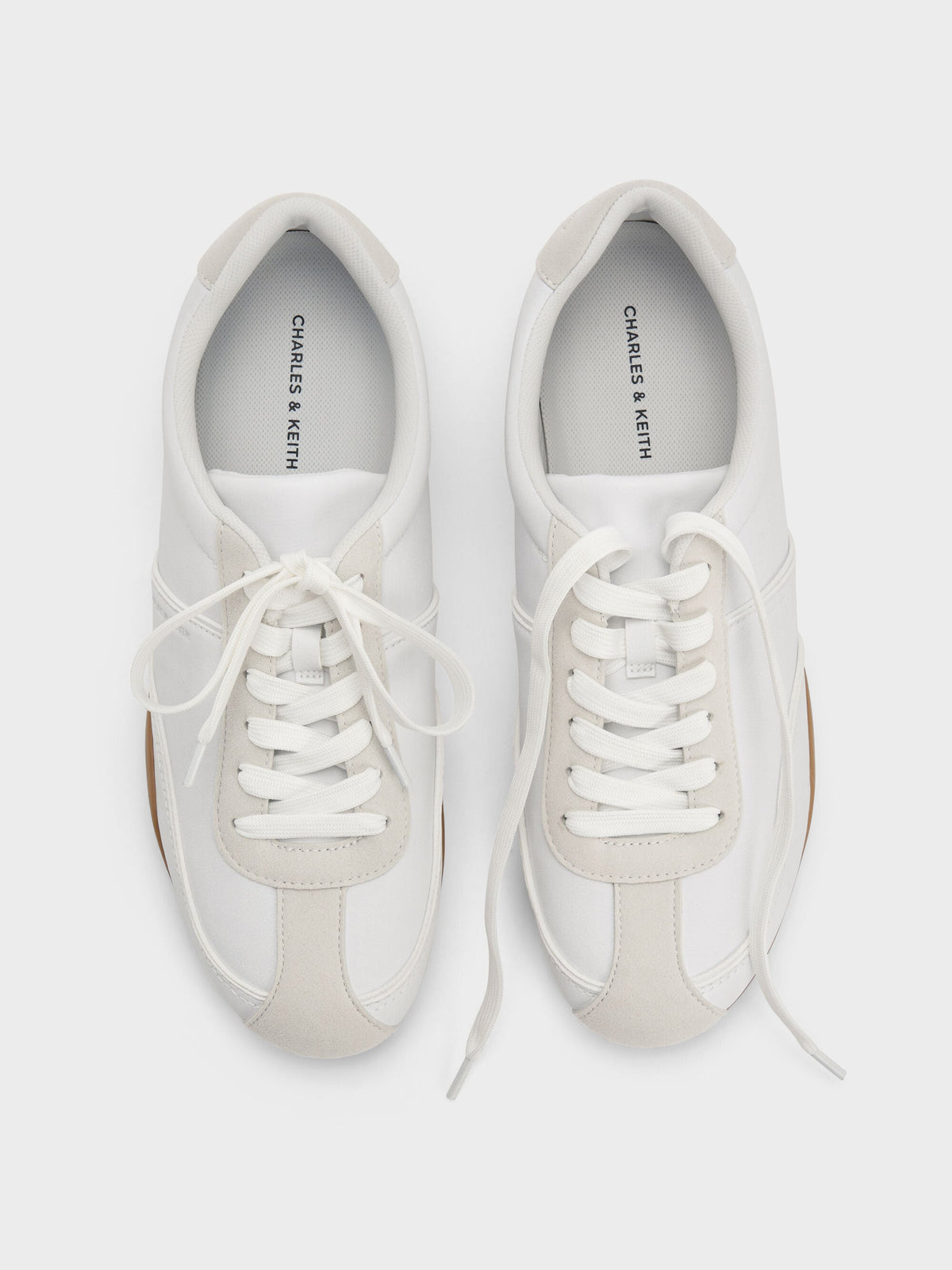 CHARLES & KEITH Recommended | Louise Two-Tone Sneakers - White