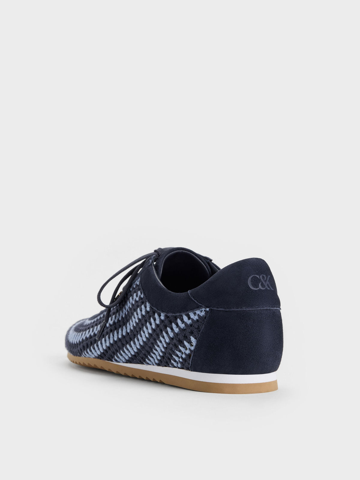 CHARLES & KEITH Classic | Jace Crochet & Suede Flower Sneakers - Blue