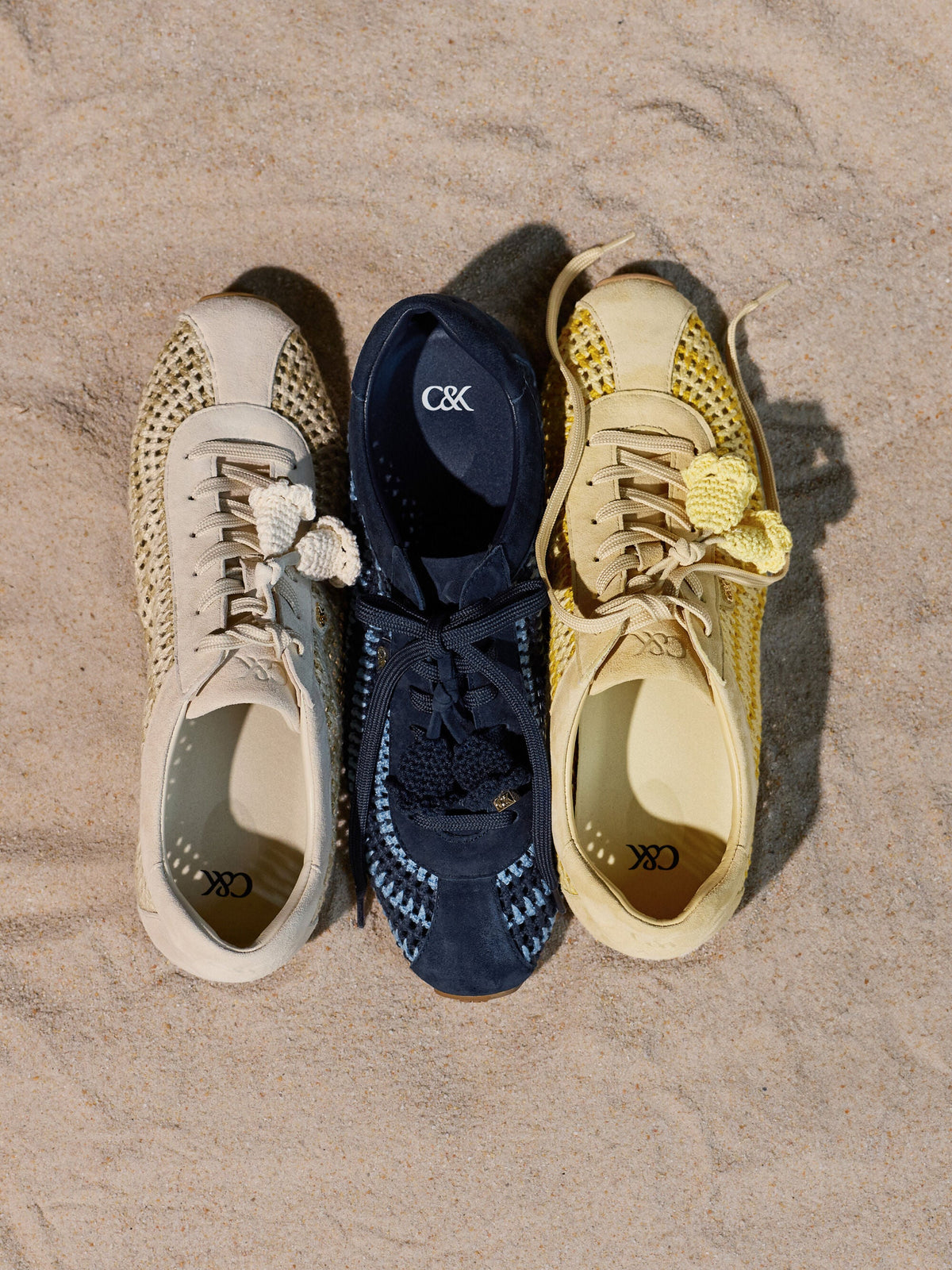 CHARLES & KEITH Classic | Jace Crochet & Suede Flower Sneakers - Blue