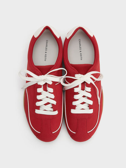 CHARLES & KEITH Top Pick | Louise Contrast-Trim Sneakers - Red