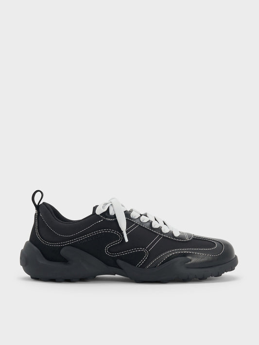 CHARLES & KEITH Sale | Minette Low-Top Sneakers - Black Textured