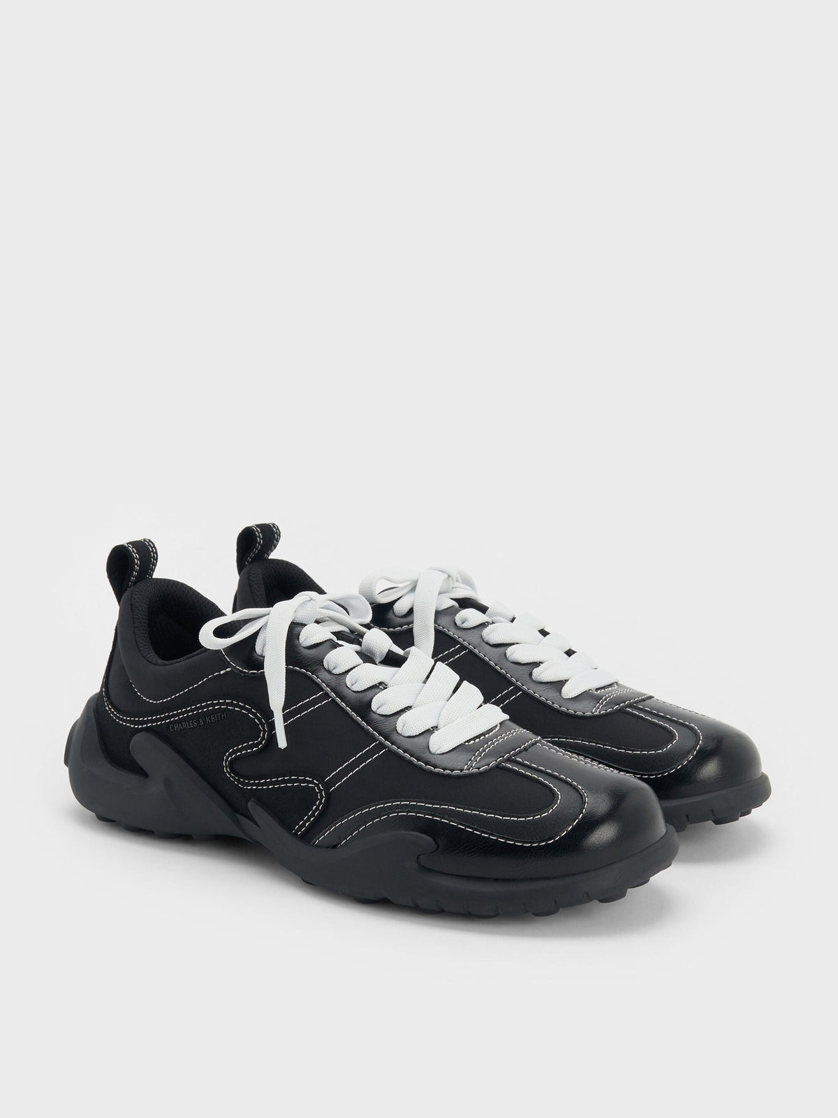 CHARLES & KEITH Sale | Minette Low-Top Sneakers - Black Textured