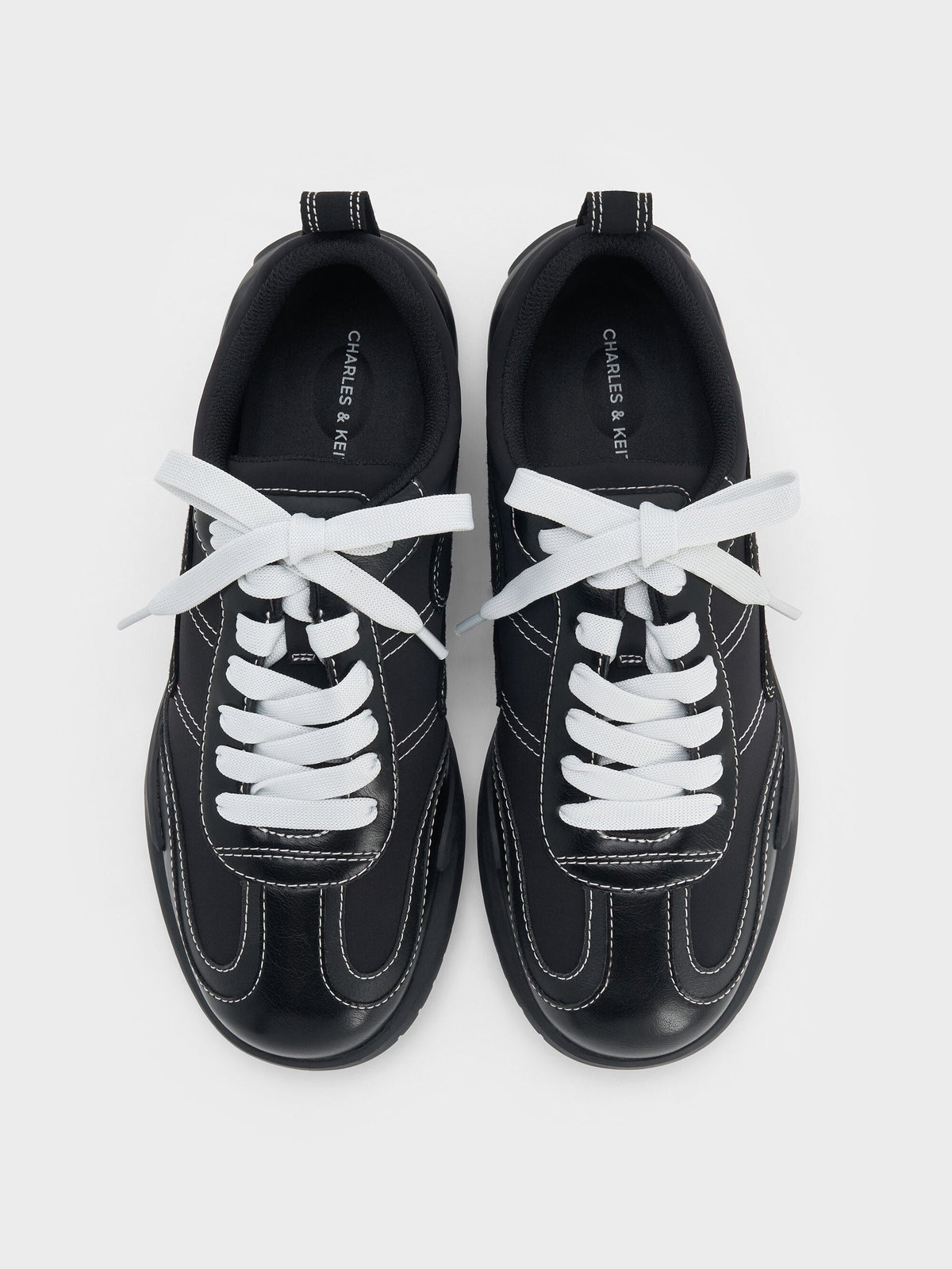 CHARLES & KEITH Sale | Minette Low-Top Sneakers - Black Textured