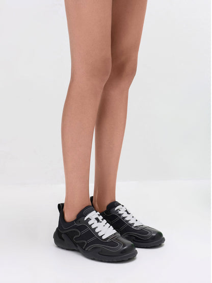 CHARLES & KEITH Sale | Minette Low-Top Sneakers - Black Textured