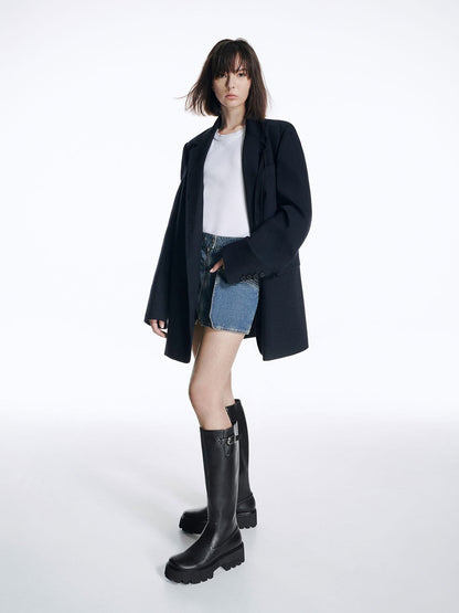 CHARLES & KEITH Signature | Imogen Side-Buckle Chunky Knee-High Boots - Black