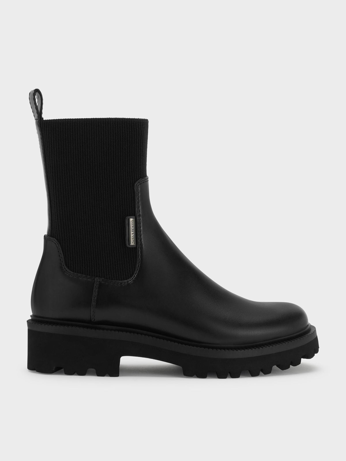 CHARLES & KEITH Everyday | Remy Ridged-Sole Chelsea Boots - Black