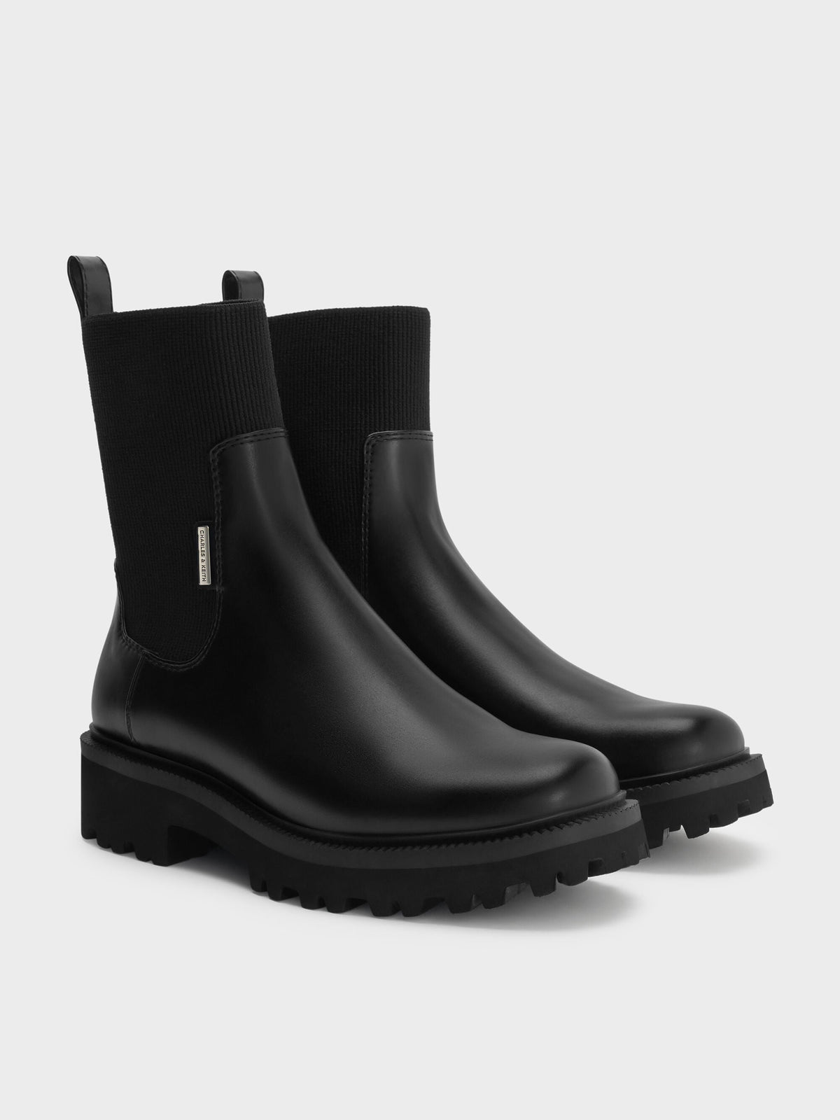 CHARLES & KEITH Everyday | Remy Ridged-Sole Chelsea Boots - Black