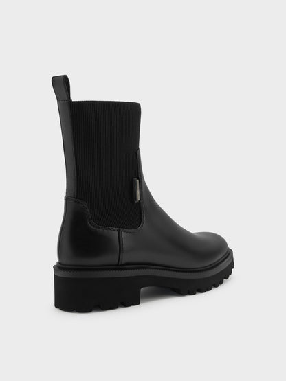 CHARLES & KEITH Everyday | Remy Ridged-Sole Chelsea Boots - Black
