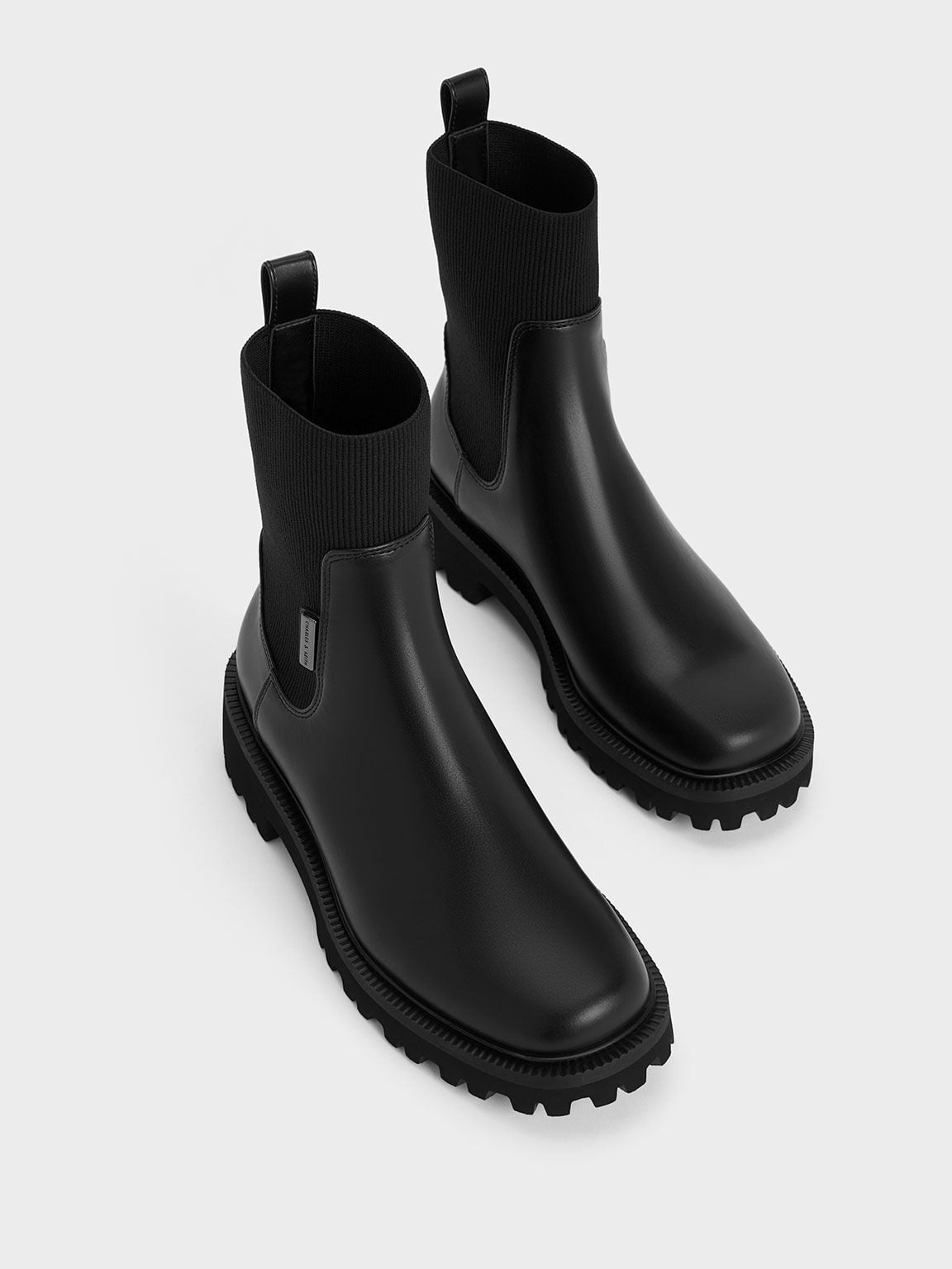 CHARLES & KEITH Everyday | Remy Ridged-Sole Chelsea Boots - Black
