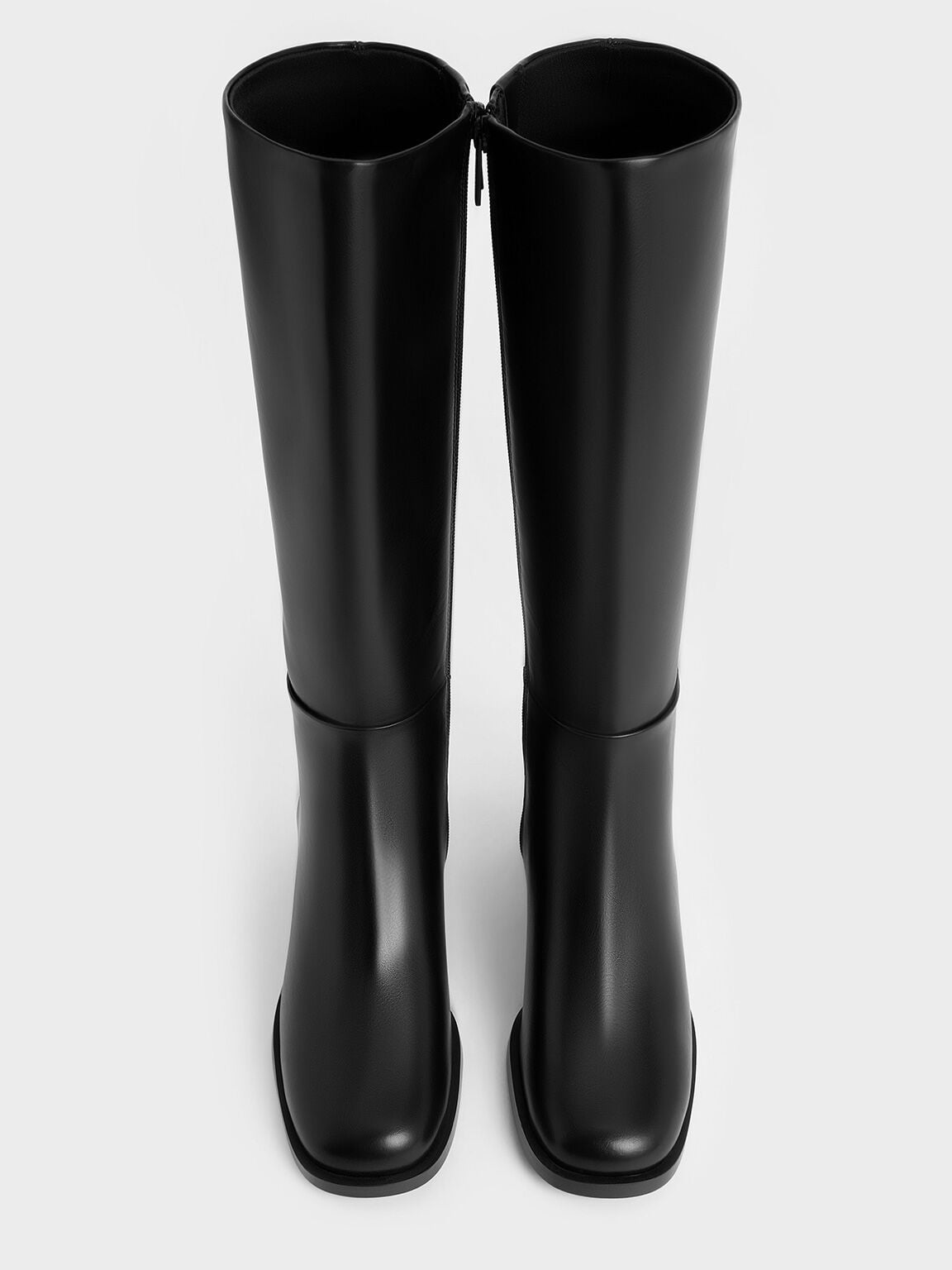 CHARLES & KEITH Best Seller | Louise Block-Heel Knee-High Boots - Black
