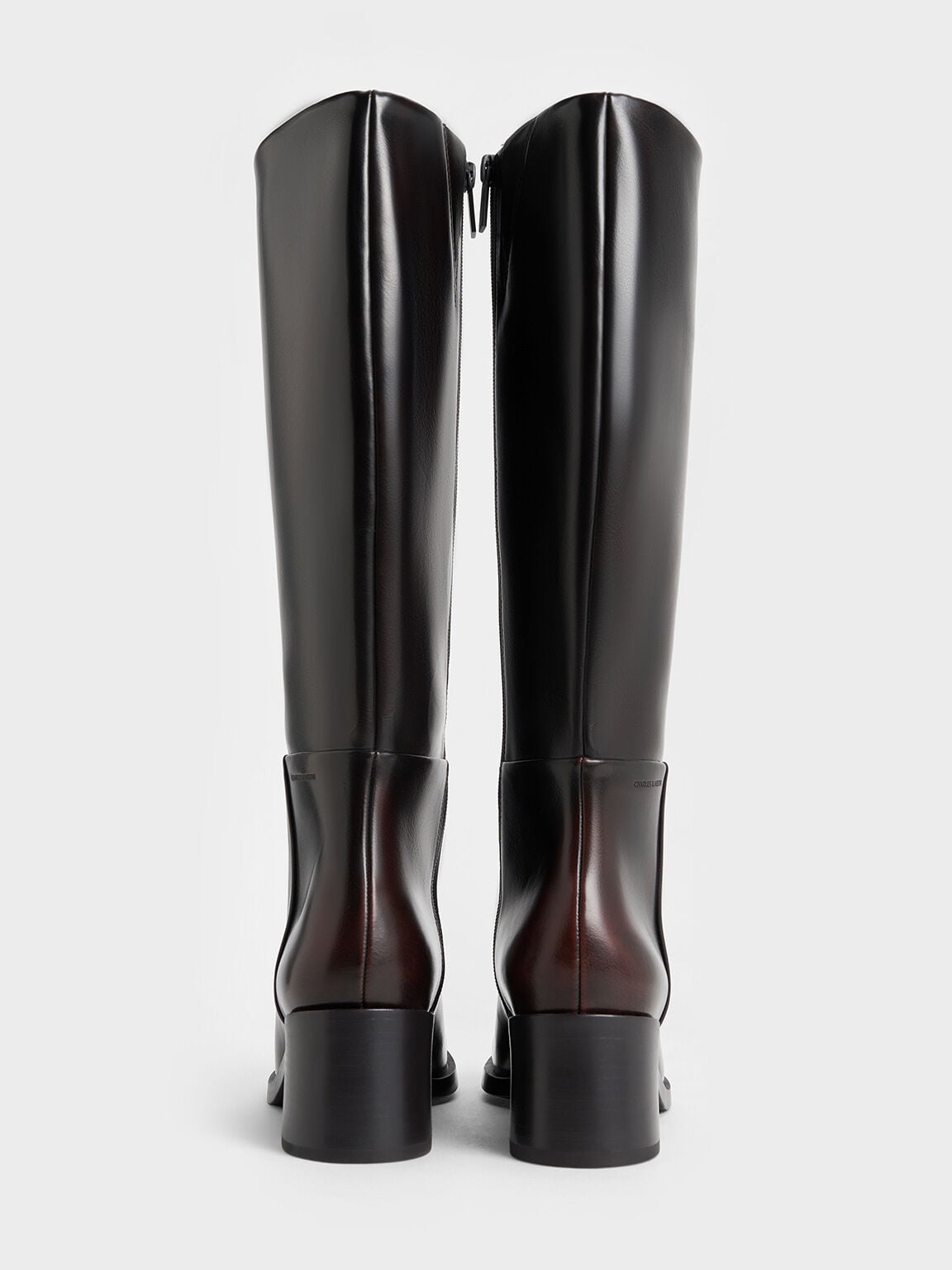 CHARLES & KEITH Quality | Louise Block-Heel Knee-High Boots - Dark Brown