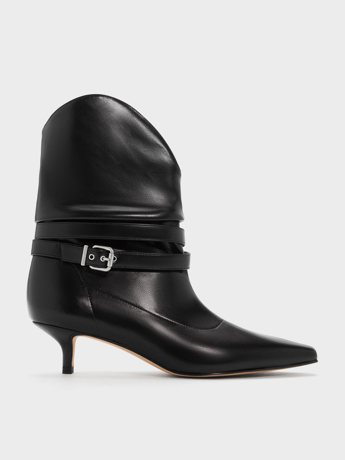 CHARLES & KEITH Latest | Karter Kitten-Heel Boots - Black
