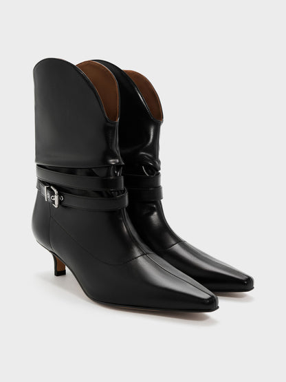 CHARLES & KEITH Latest | Karter Kitten-Heel Boots - Black
