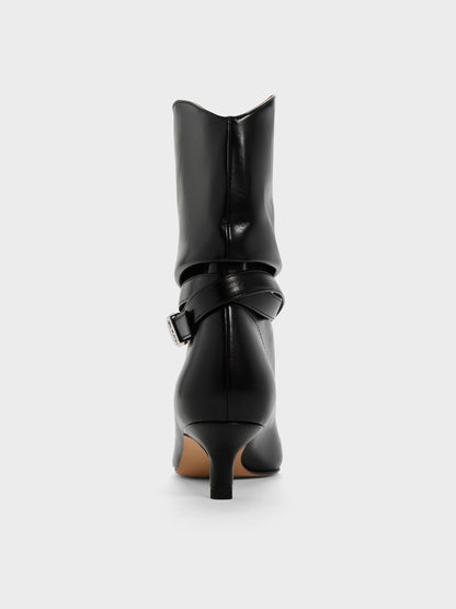 CHARLES & KEITH Latest | Karter Kitten-Heel Boots - Black