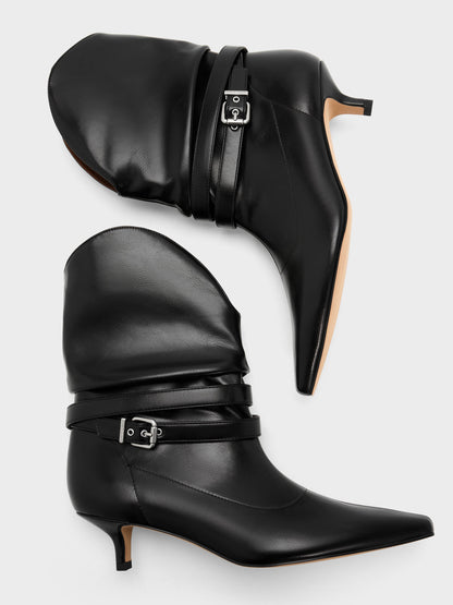 CHARLES & KEITH Latest | Karter Kitten-Heel Boots - Black