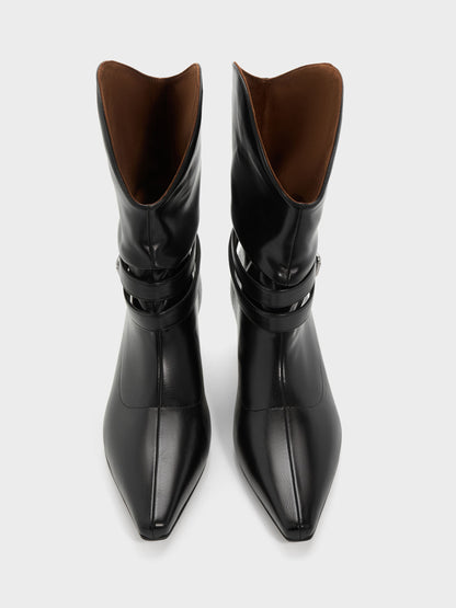CHARLES & KEITH Latest | Karter Kitten-Heel Boots - Black