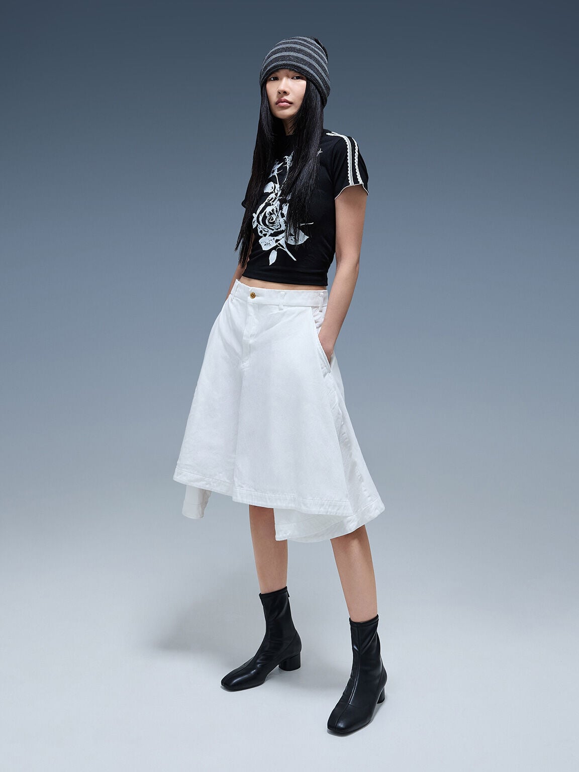 CHARLES & KEITH Top Pick | Stitch-Trim Heeled Ankle Boots - Black