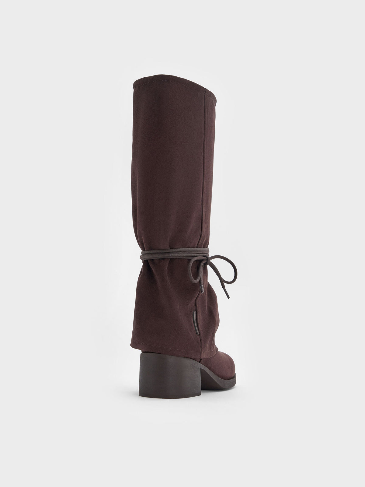 CHARLES & KEITH Best Price | Faux Suede Tie-Around Knee-High Boots - Dark Brown Textured