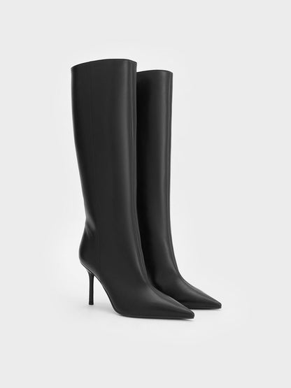 CHARLES & KEITH Recommended | Pointed Stiletto Knee-High Boots - Black