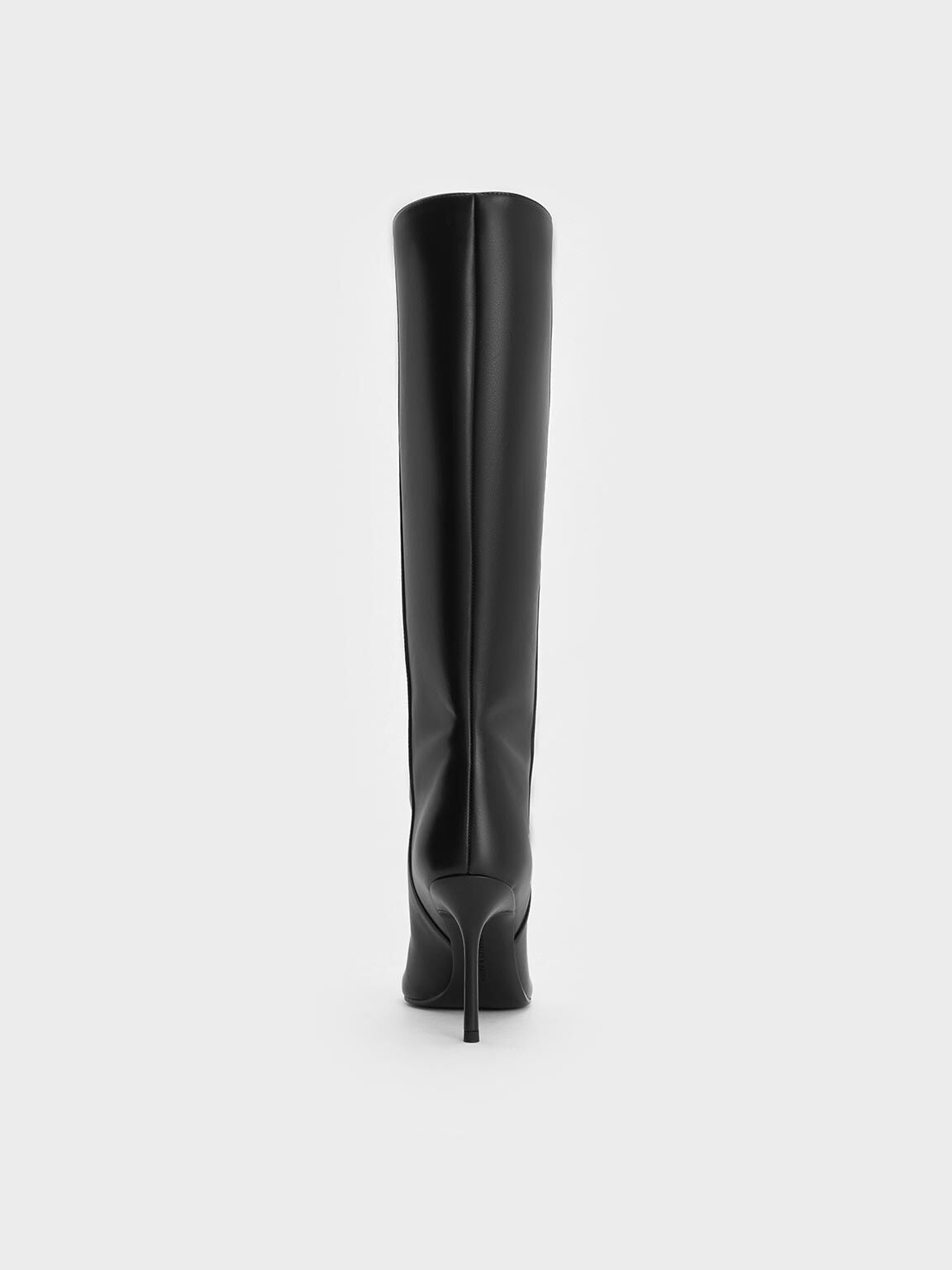 CHARLES & KEITH Recommended | Pointed Stiletto Knee-High Boots - Black