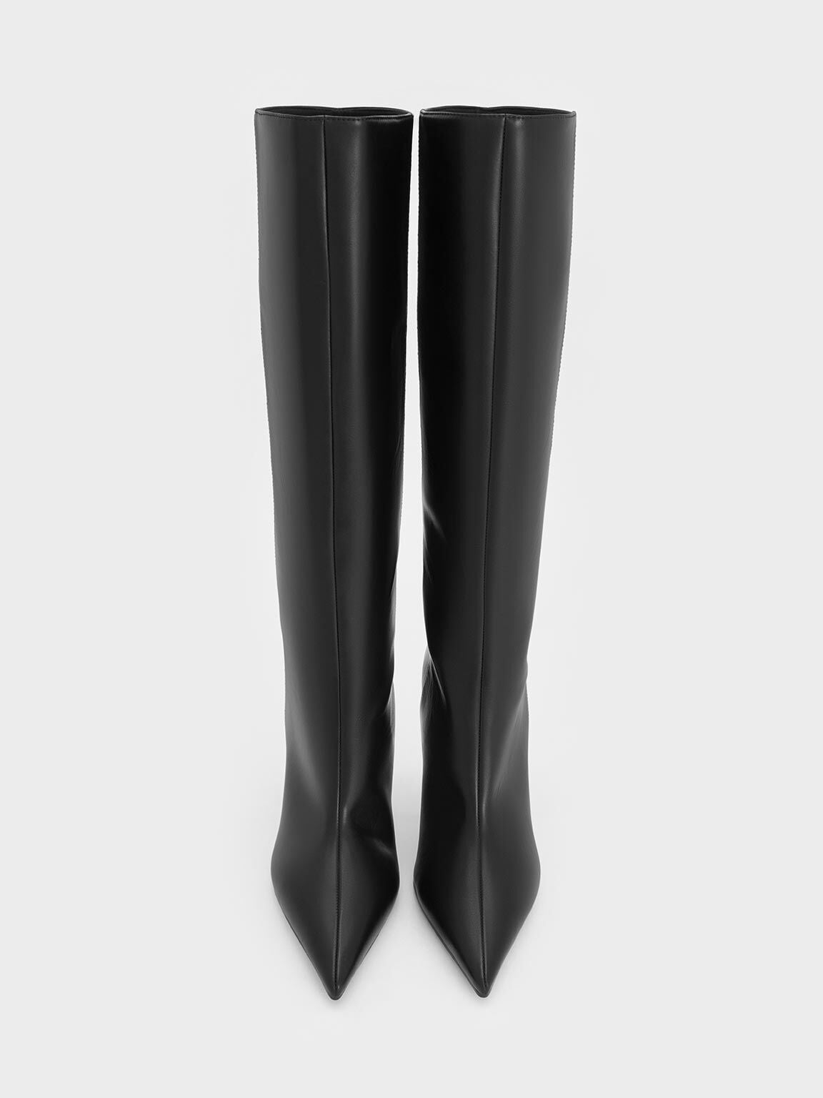CHARLES & KEITH Recommended | Pointed Stiletto Knee-High Boots - Black