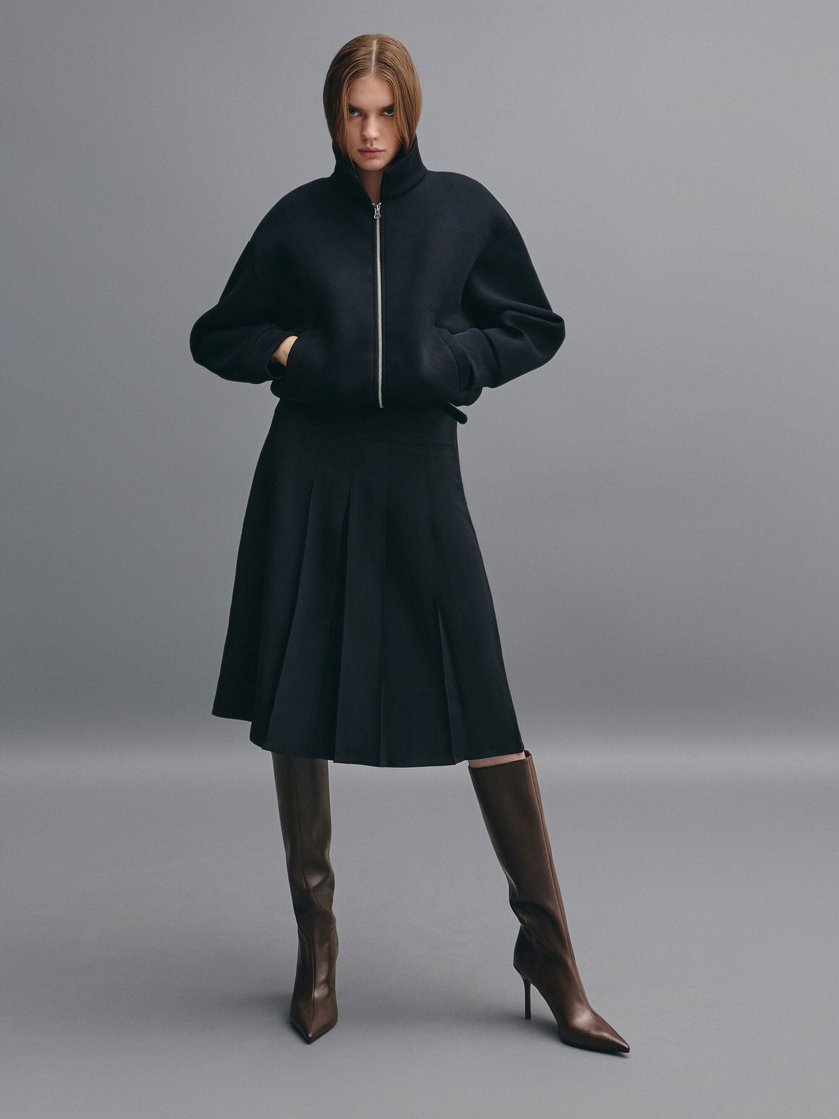 CHARLES & KEITH Exclusive | Pointed Stiletto Knee-High Boots - Dark Brown