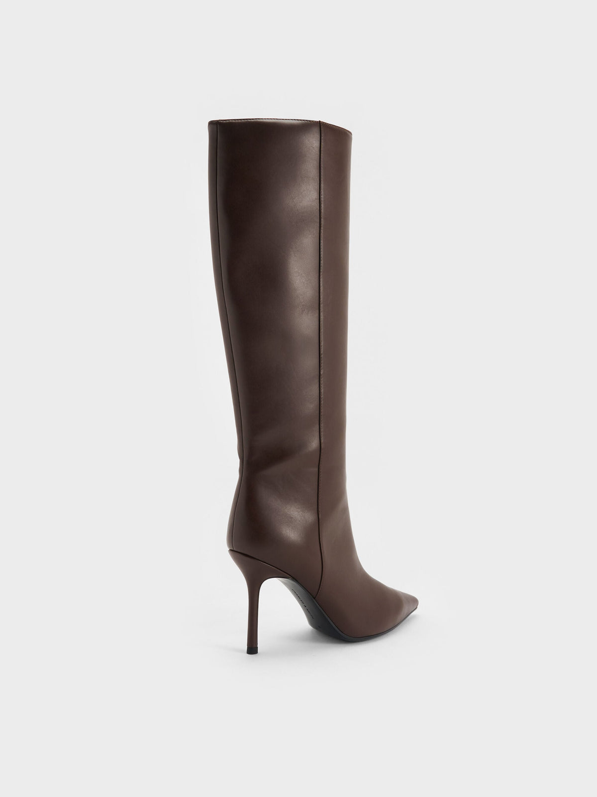 CHARLES & KEITH Exclusive | Pointed Stiletto Knee-High Boots - Dark Brown