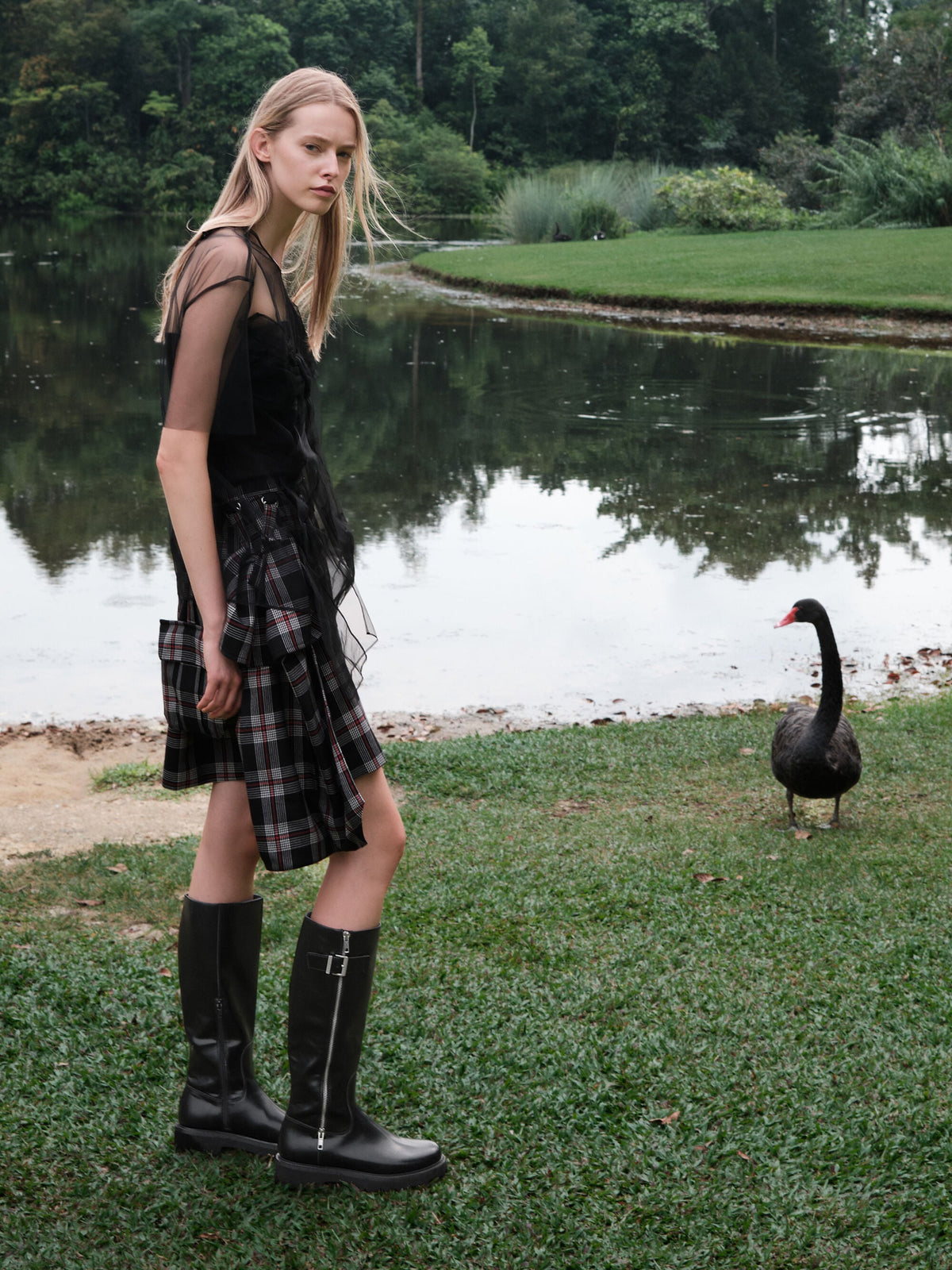 CHARLES & KEITH Customer Favorite | Lyndon Buckled Knee-High Boots - Black