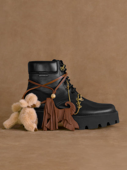 CHARLES & KEITH Deals | Ripley Ridged-Sole Ankle Boots - Black2