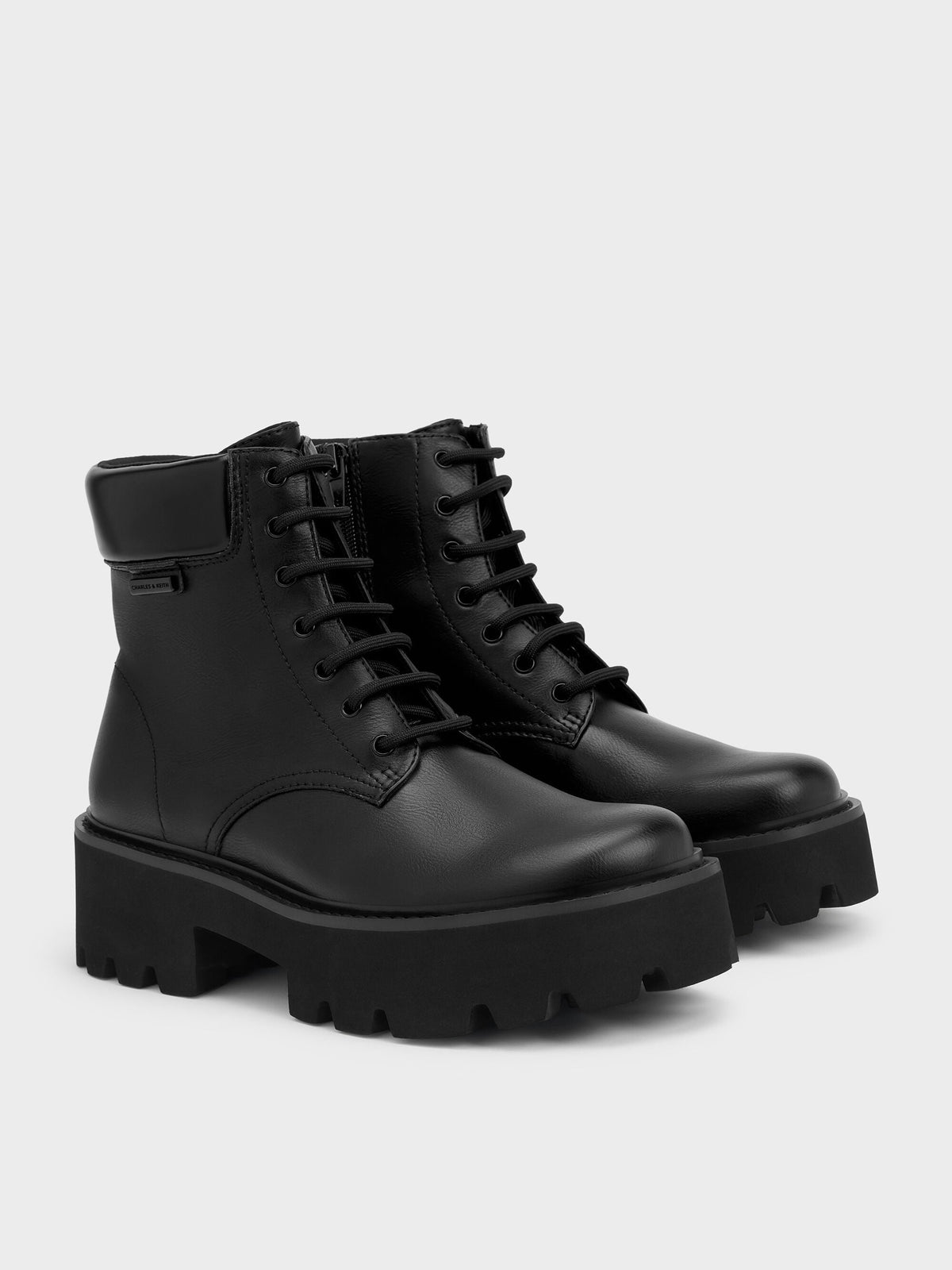 CHARLES & KEITH Deals | Ripley Ridged-Sole Ankle Boots - Black2