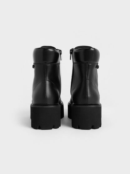 CHARLES & KEITH Deals | Ripley Ridged-Sole Ankle Boots - Black2
