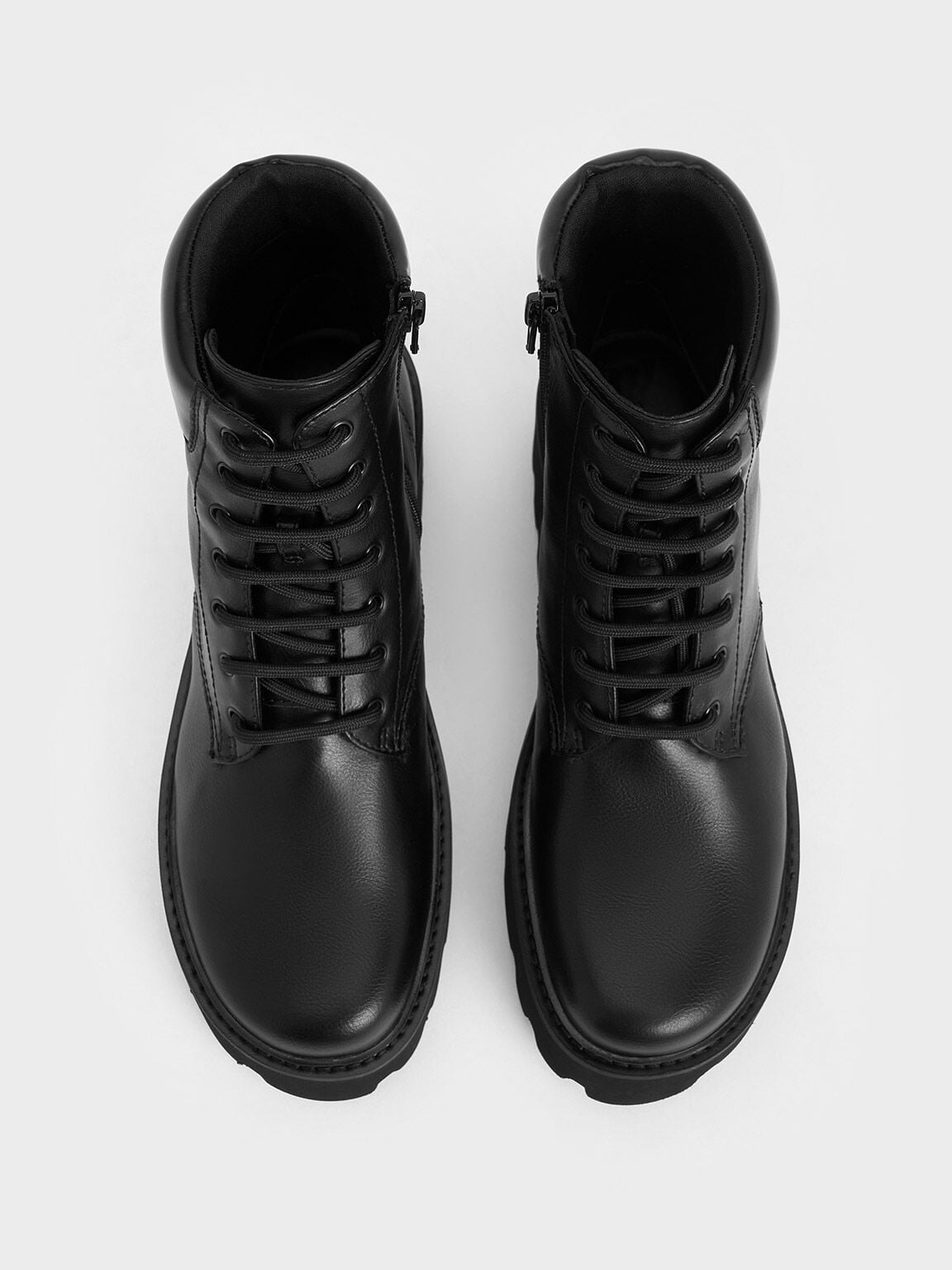 CHARLES & KEITH Deals | Ripley Ridged-Sole Ankle Boots - Black2