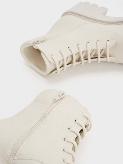 CHARLES & KEITH Signature | Ripley Ridged-Sole Ankle Boots - Chalk