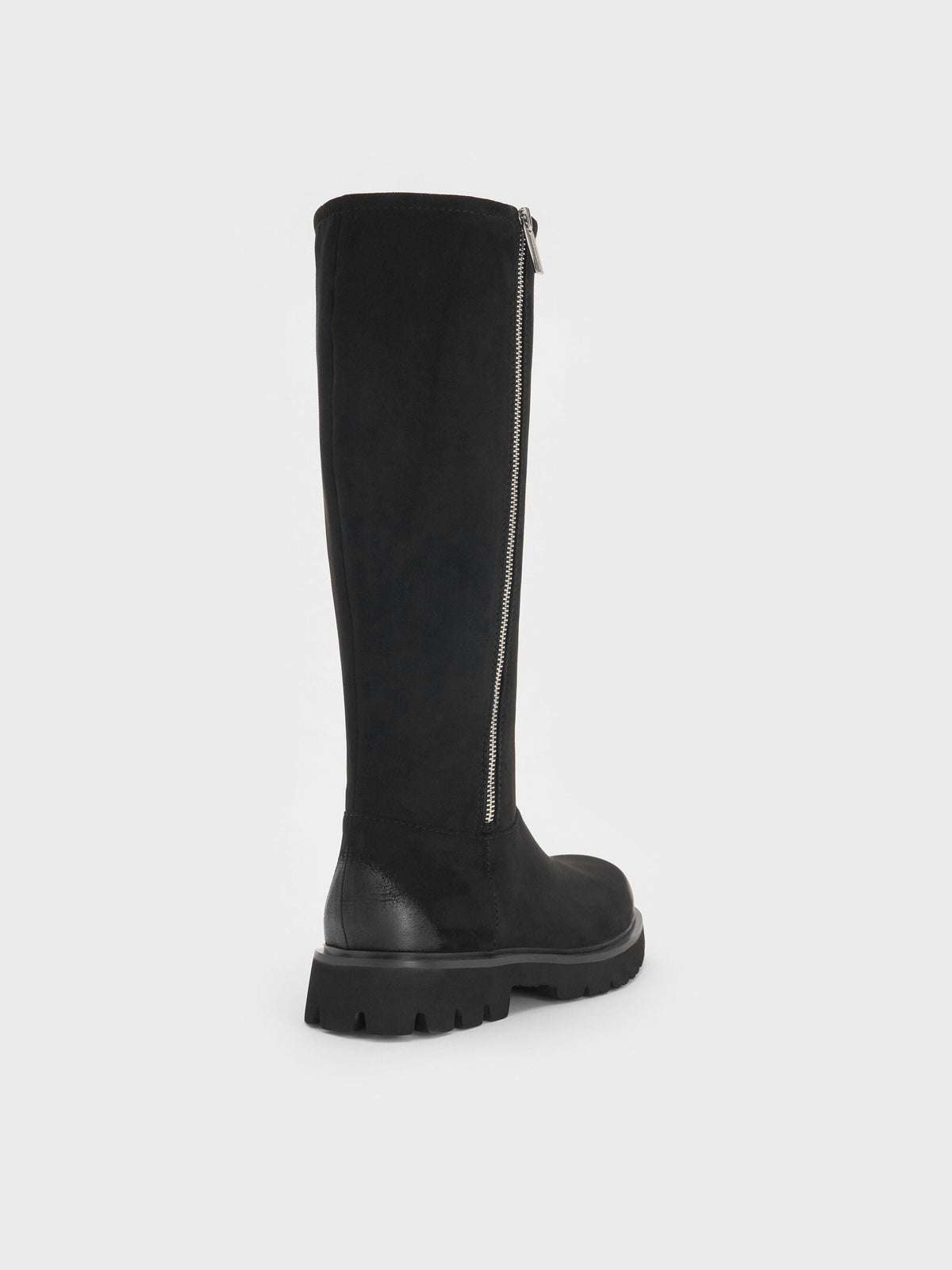CHARLES & KEITH Premium | Rosamond Faux Suede Knee-High Boots - Black Textured