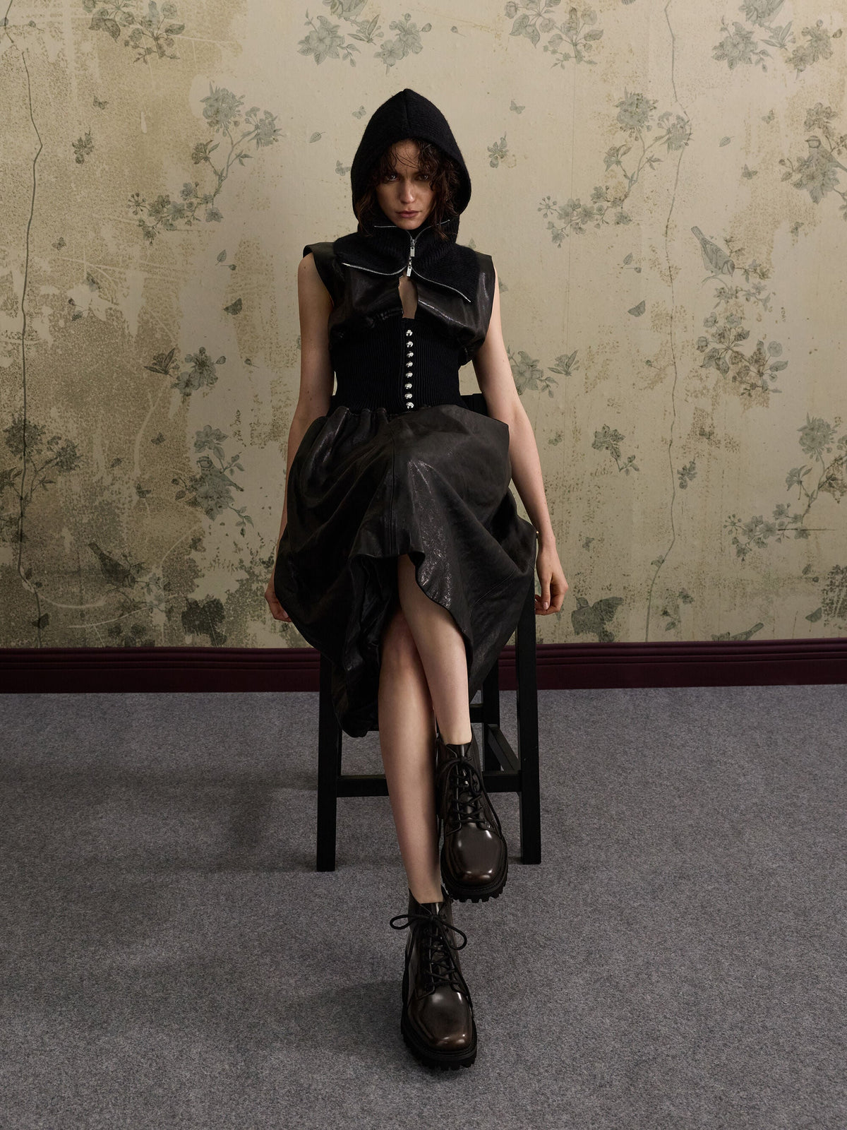 CHARLES & KEITH Customer Favorite | Ridged-Sole Side-Zip Combat Boots - Dark Brown