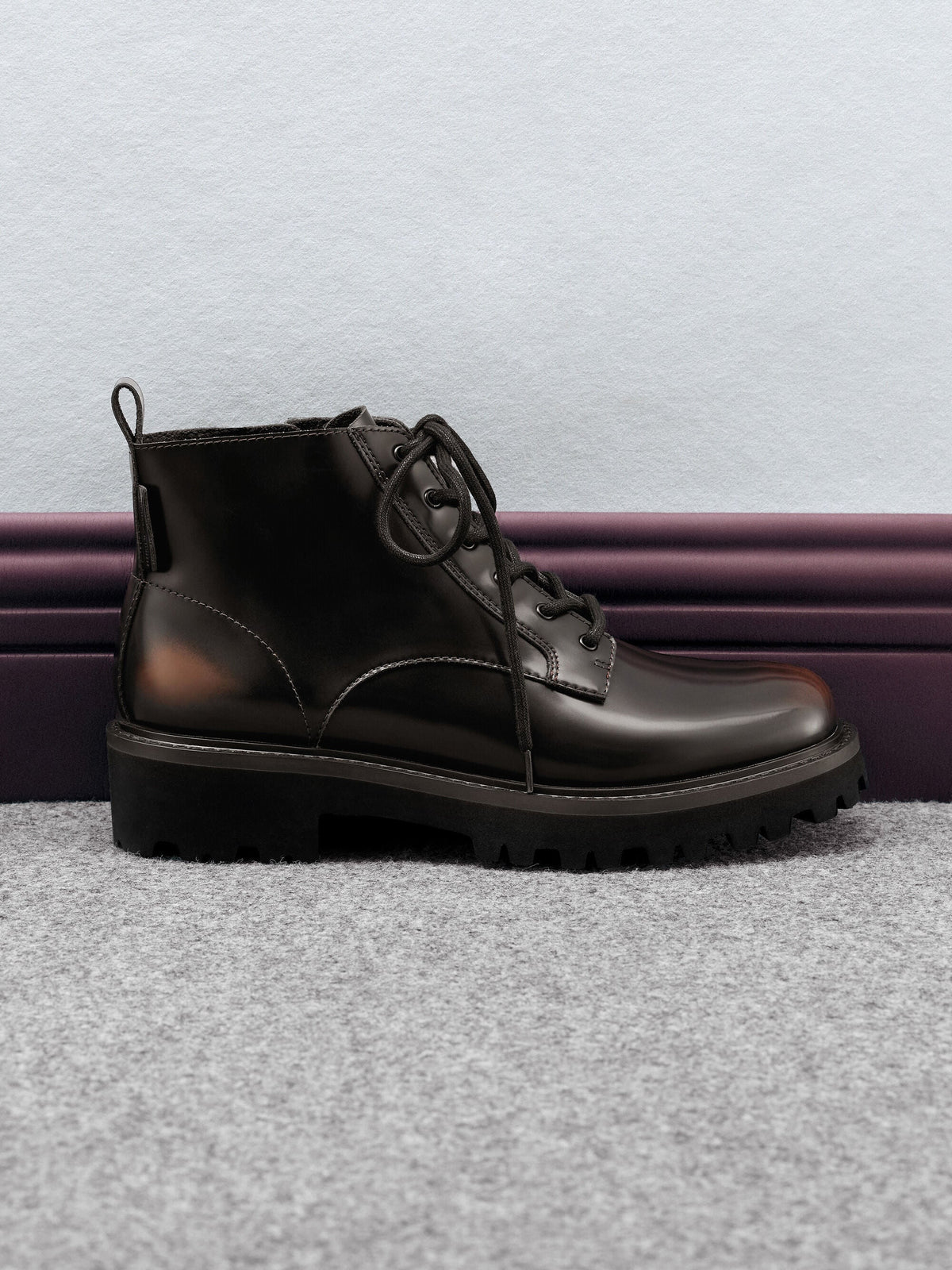 CHARLES & KEITH Customer Favorite | Ridged-Sole Side-Zip Combat Boots - Dark Brown