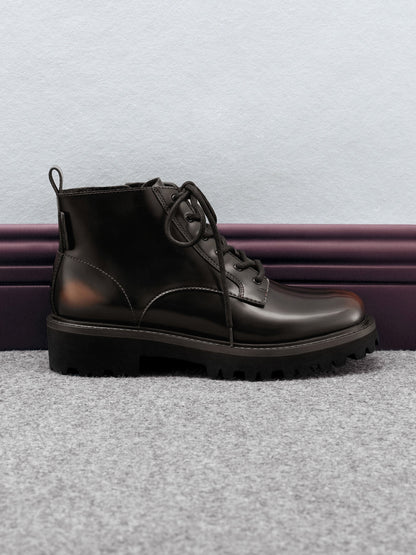 CHARLES & KEITH Customer Favorite | Ridged-Sole Side-Zip Combat Boots - Dark Brown