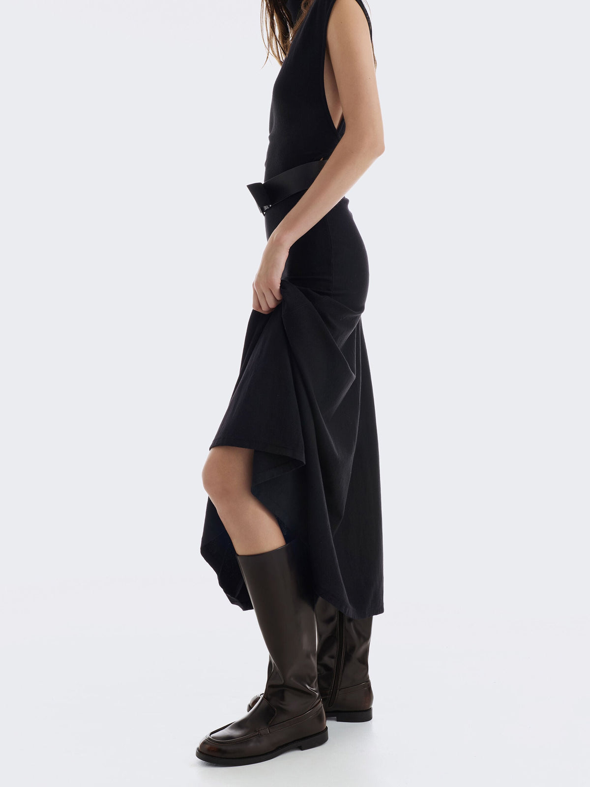 CHARLES & KEITH Exclusive | Jagger Knee-High Loafer-Boots - Dark Brown