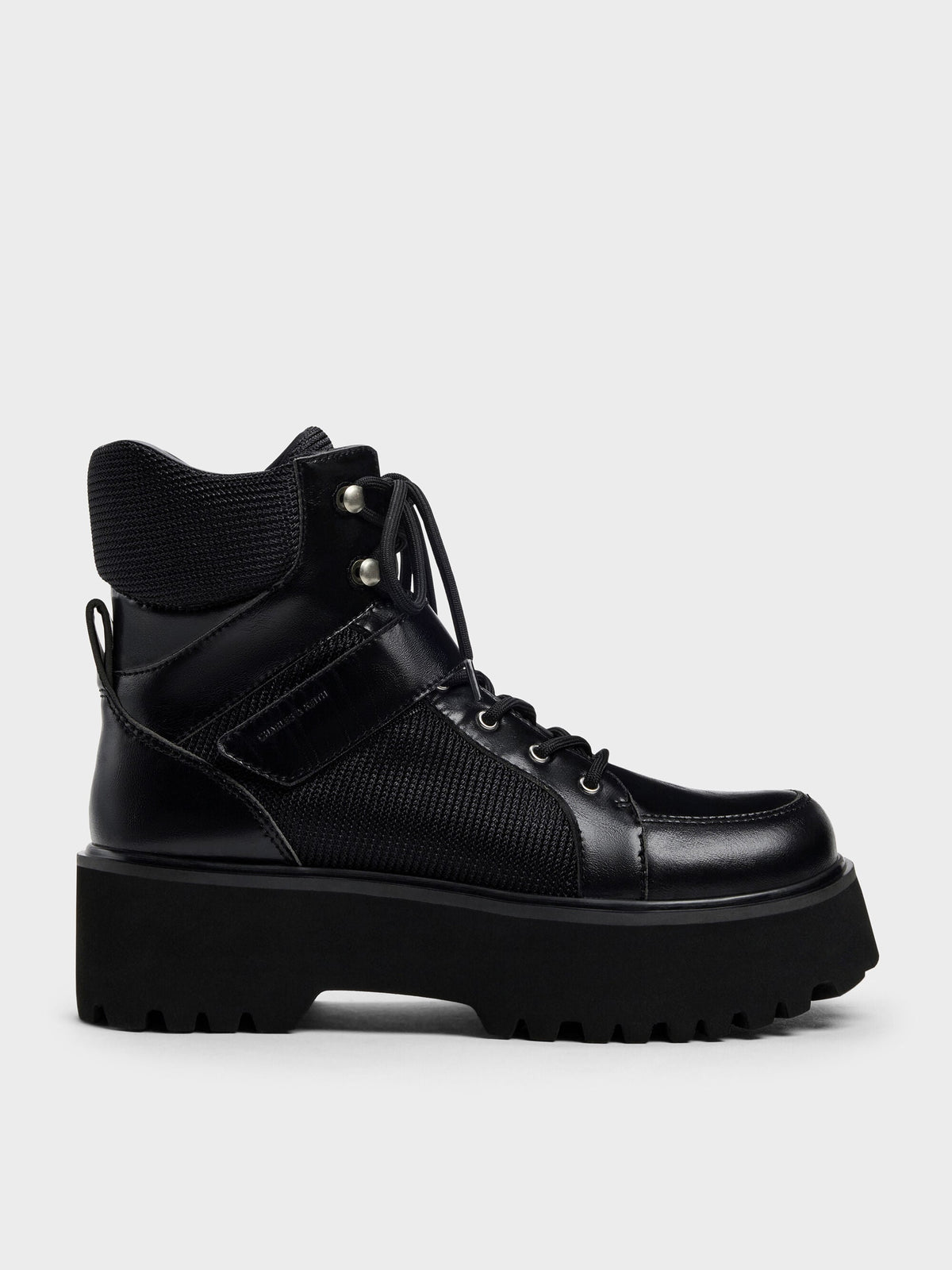 CHARLES & KEITH Best Seller | Eliot Platform Combat Boots - Black