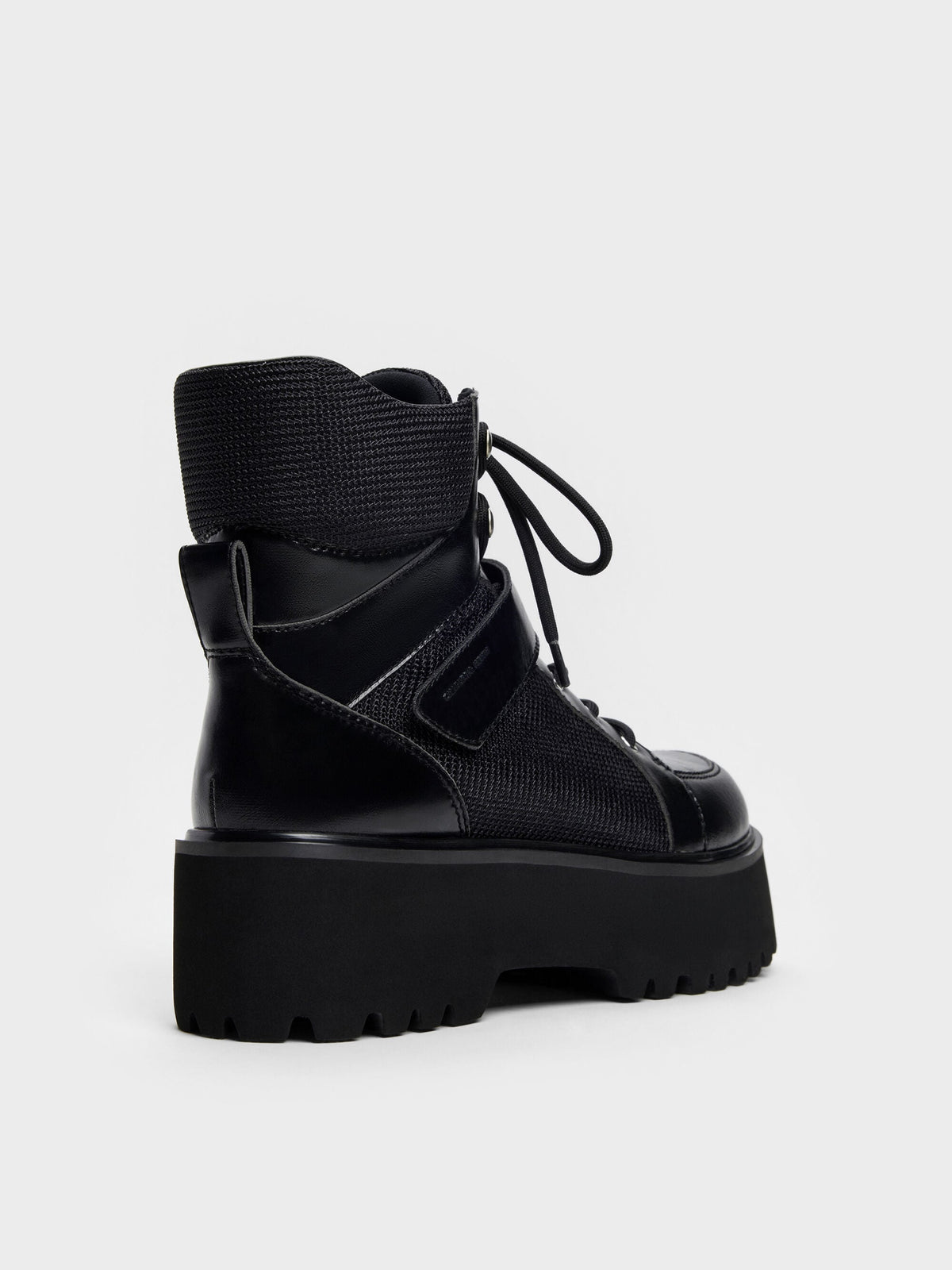 CHARLES & KEITH Best Seller | Eliot Platform Combat Boots - Black