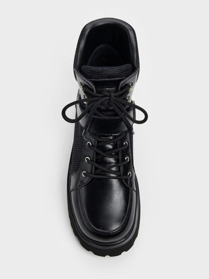 CHARLES & KEITH Best Seller | Eliot Platform Combat Boots - Black