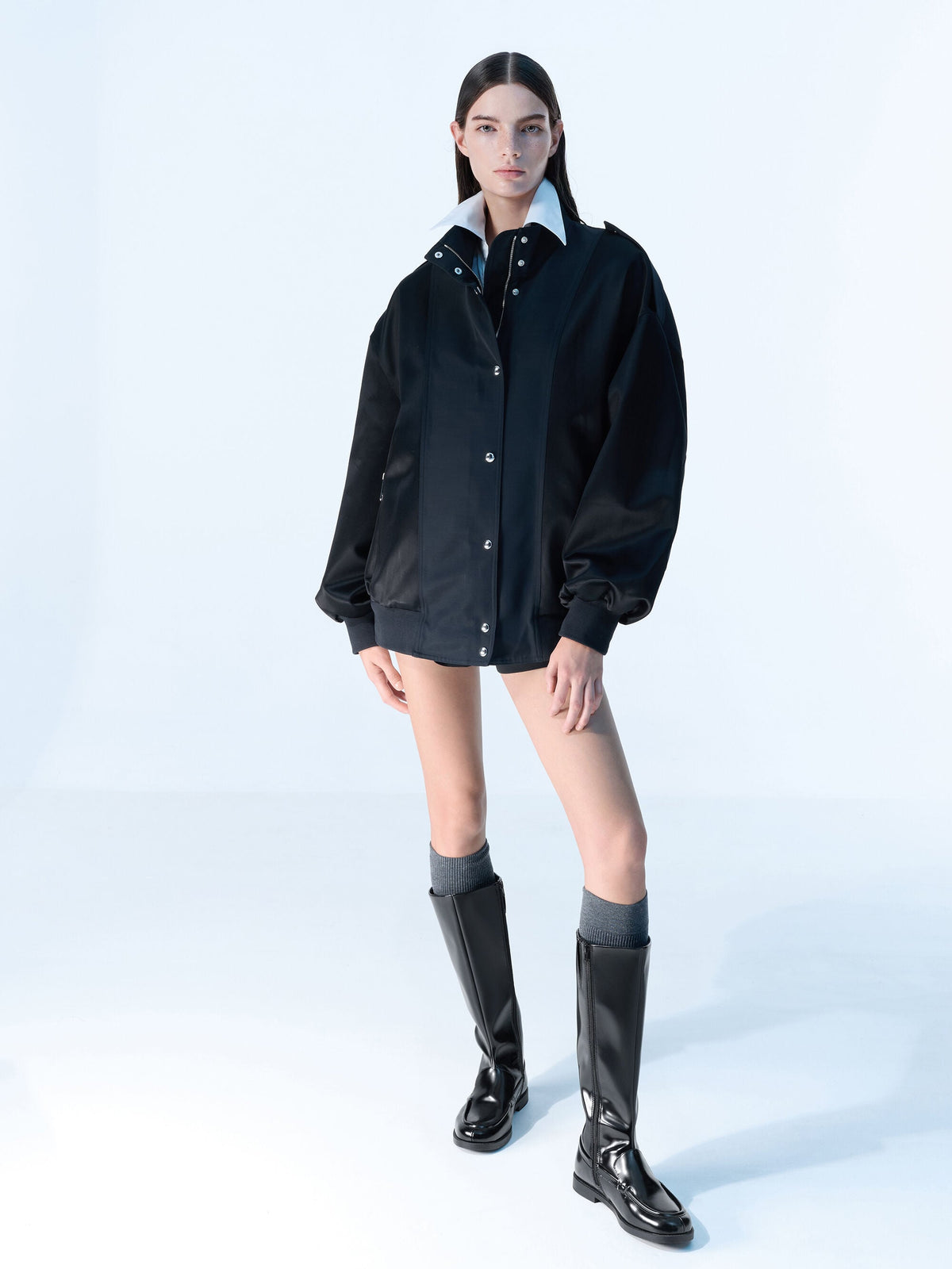 CHARLES & KEITH Popular | Jagger Knee-High Loafer-Boots - Black Box