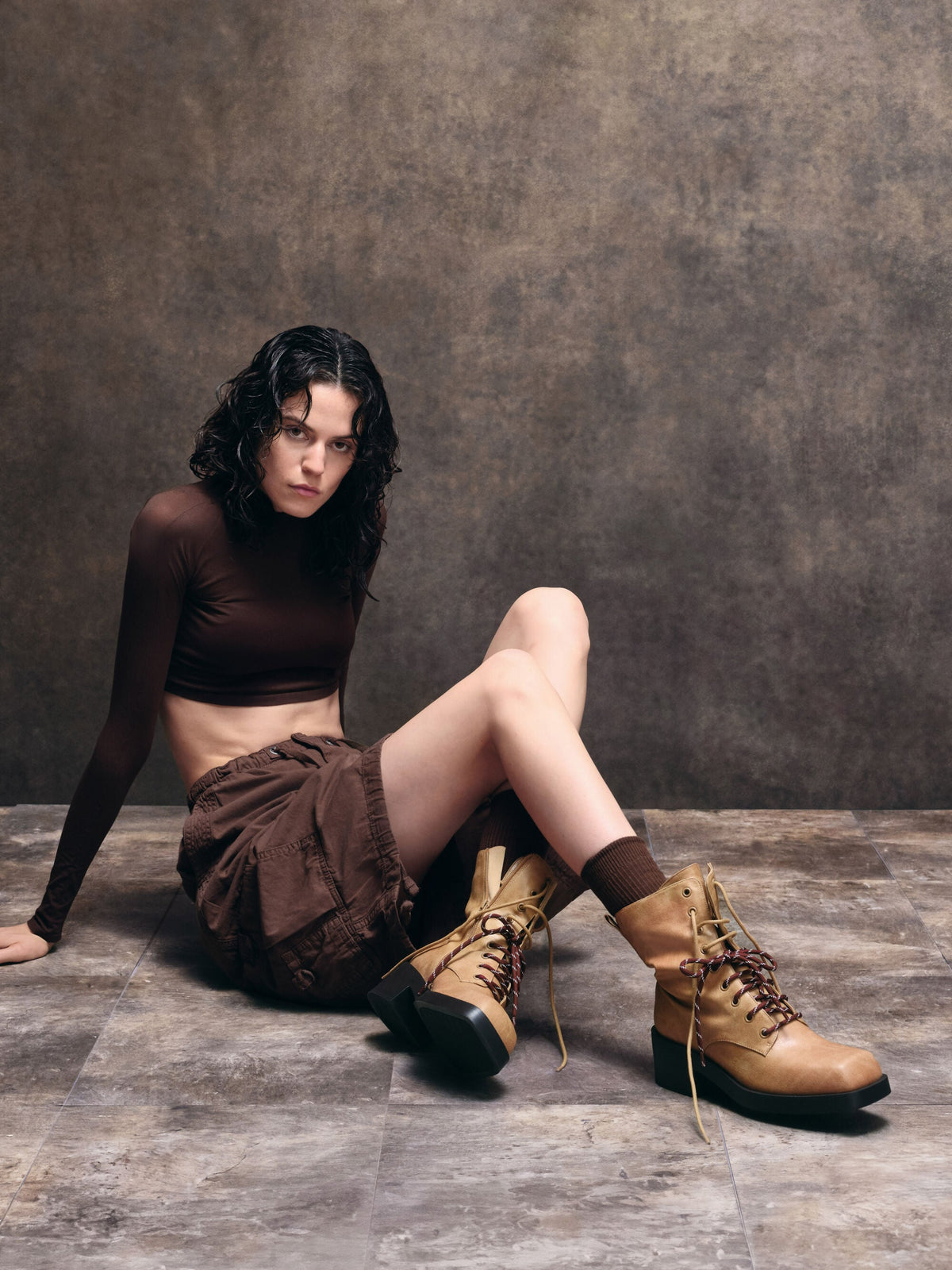 CHARLES & KEITH Great Value | Logan Double-Lace Calf Boots - Sand