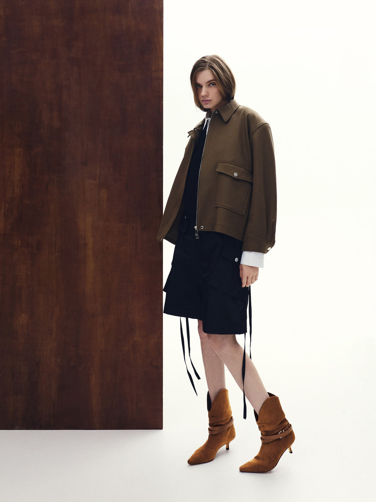 CHARLES & KEITH Popular | Karter Faux Suede Kitten-Heel Boots - Cognac